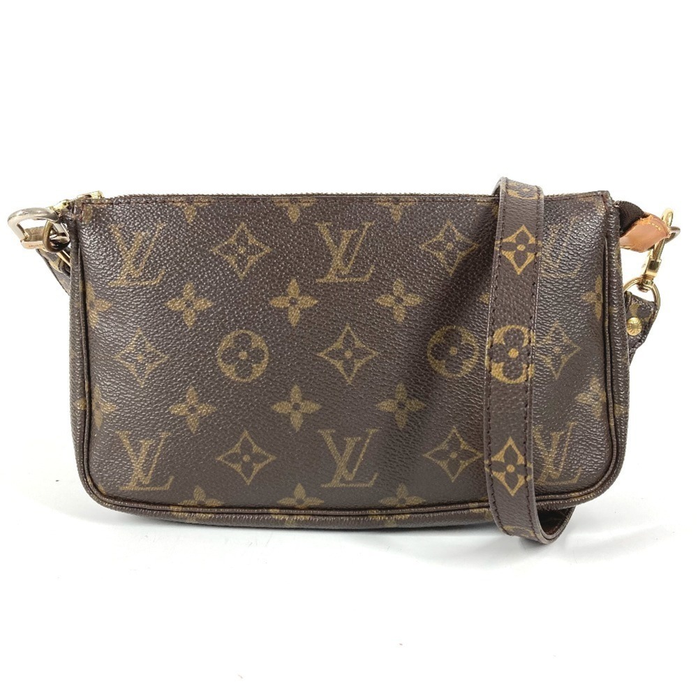LOUIS VUITTON Authentic Brown Monogram Canvas Pochette Shoulder Bag - Picture 1 of 16